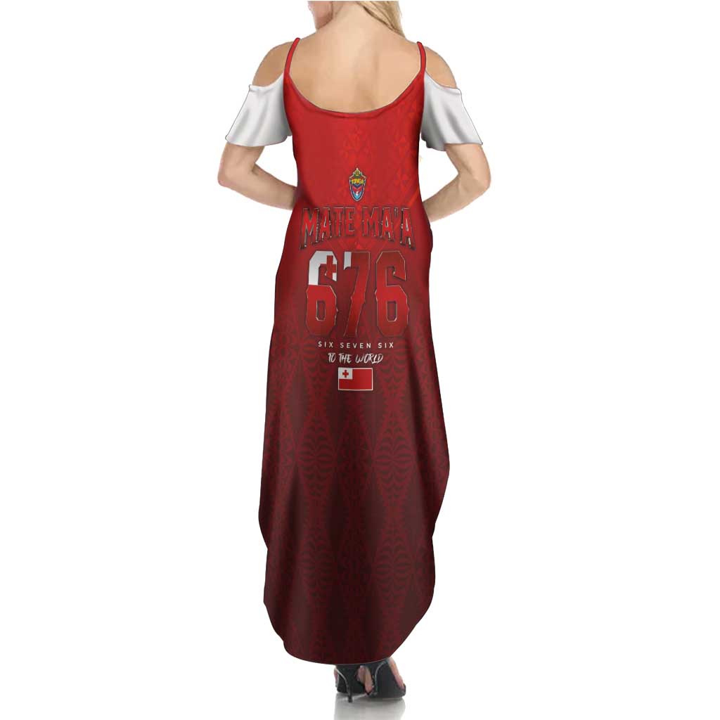 Mate Ma'a Tonga Rugby Summer Maxi Dress Six Seven Six to The World LT03 - Polynesian Pride