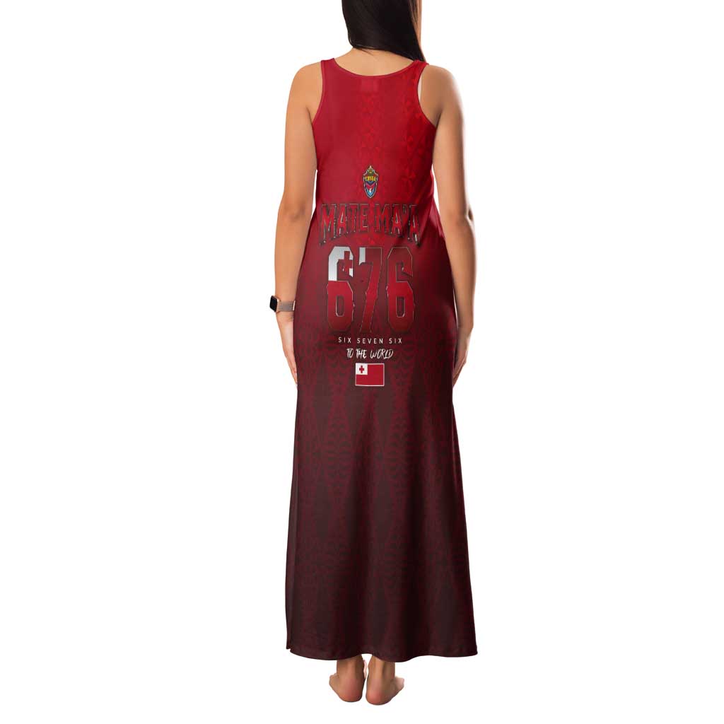 Mate Ma'a Tonga Rugby Tank Maxi Dress Six Seven Six to The World LT03 - Polynesian Pride