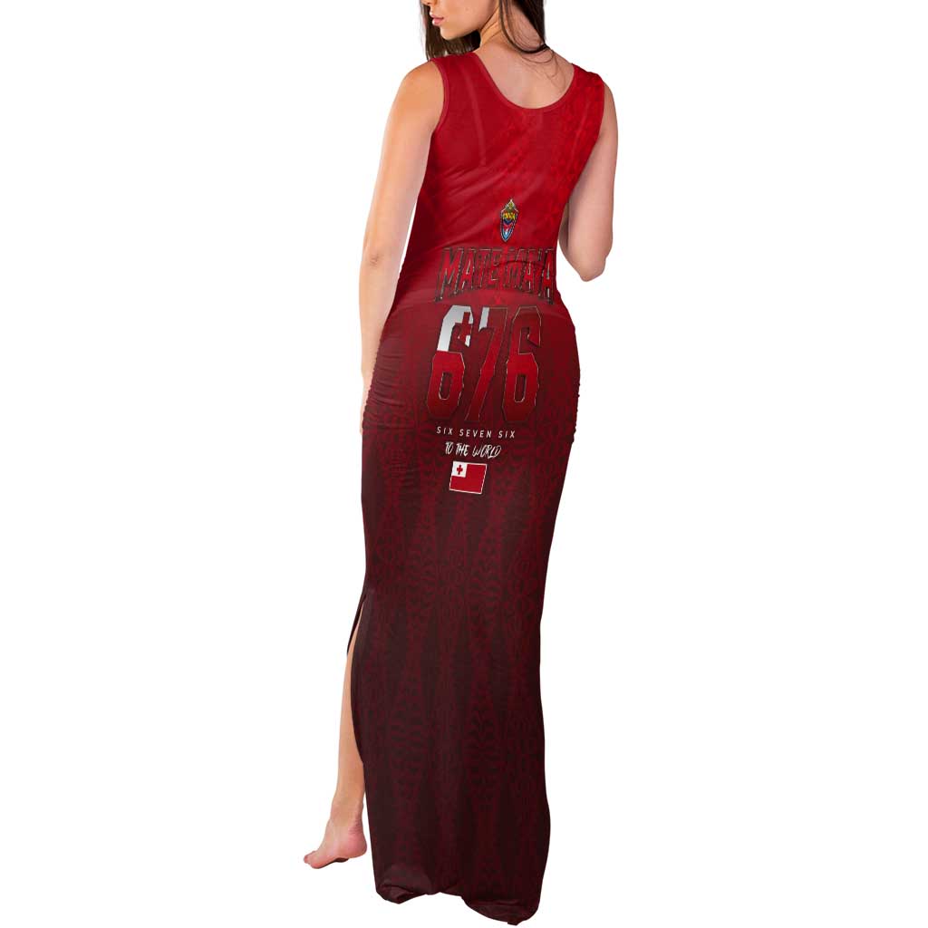 Mate Ma'a Tonga Rugby Tank Maxi Dress Six Seven Six to The World LT03 - Polynesian Pride