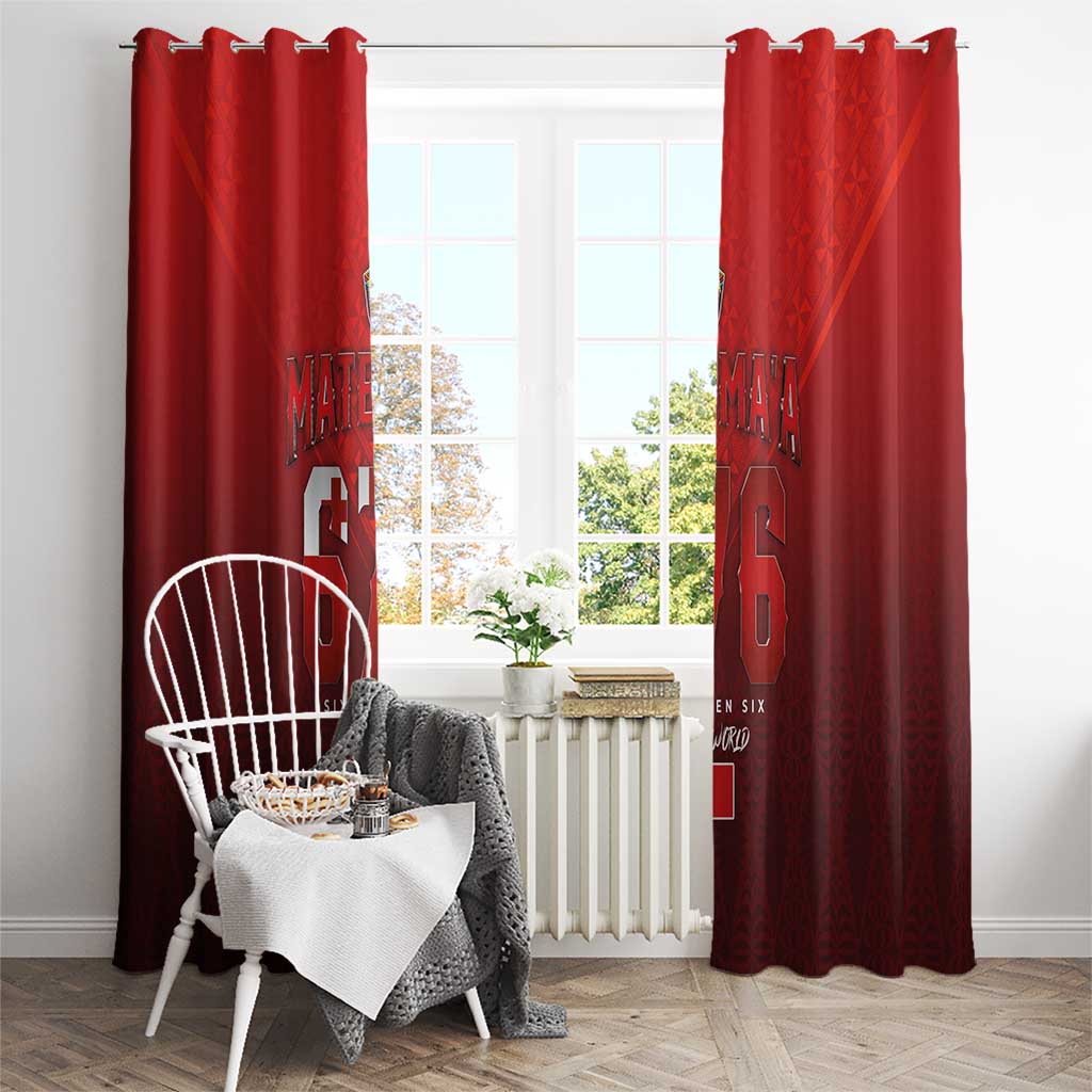 Mate Ma'a Tonga Rugby Window Curtain Six Seven Six to The World LT03 - Polynesian Pride
