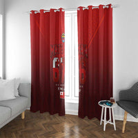 Mate Ma'a Tonga Rugby Window Curtain Six Seven Six to The World LT03 With Grommets Red - Polynesian Pride