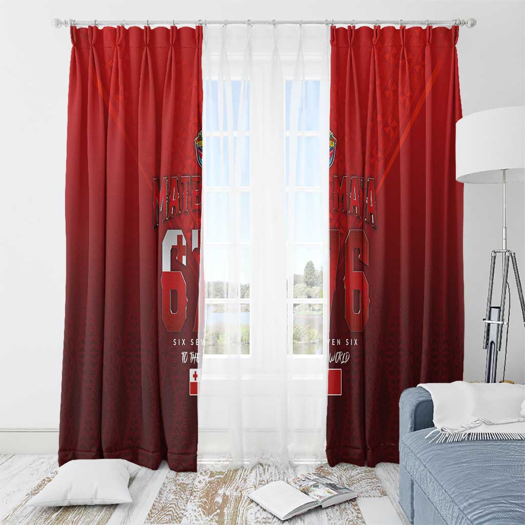 Mate Ma'a Tonga Rugby Window Curtain Six Seven Six to The World LT03 - Polynesian Pride