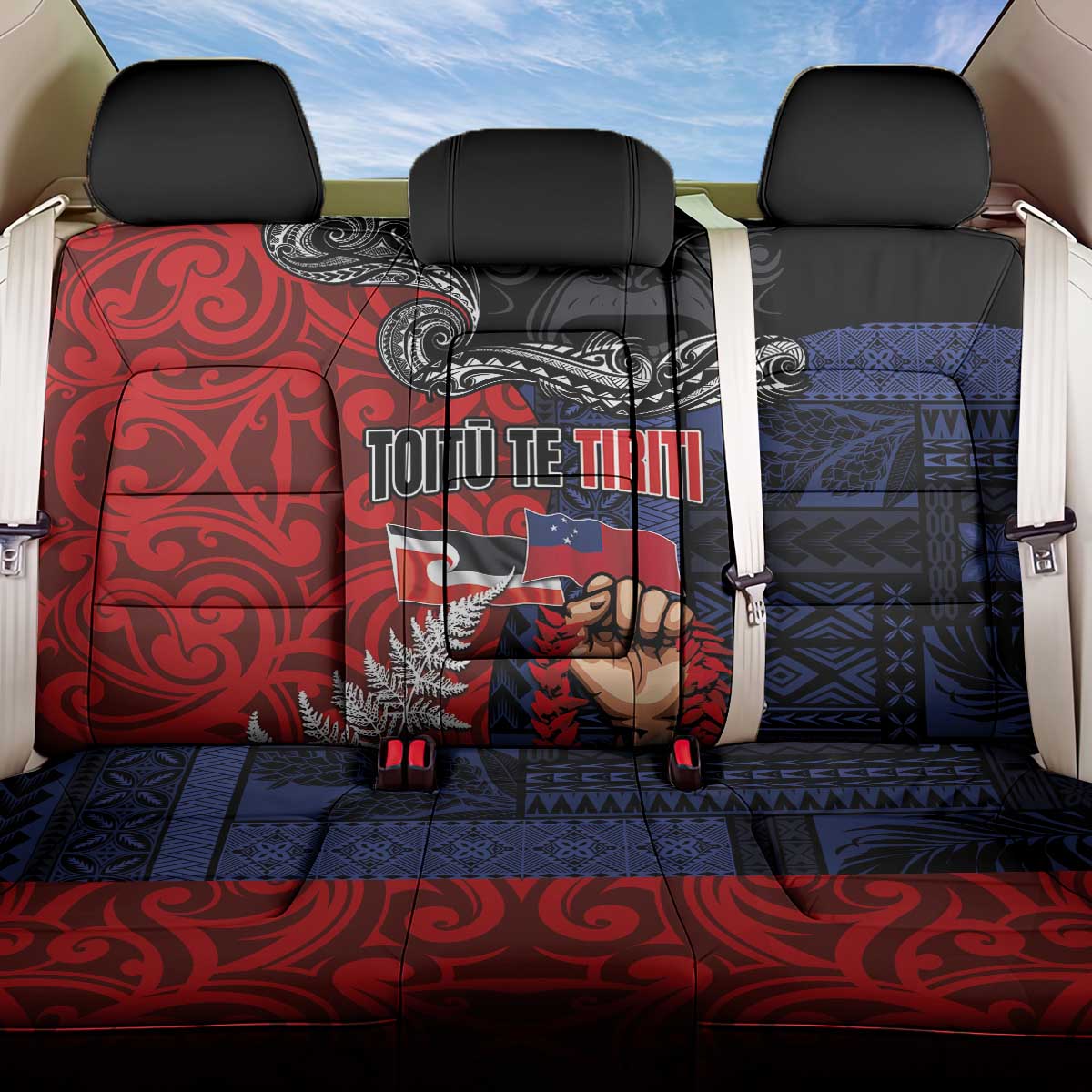 Aotearoa and Samoa Toitu Te Tiriti Back Car Seat Cover Honour the Treaty - Te Tiriti Is Us