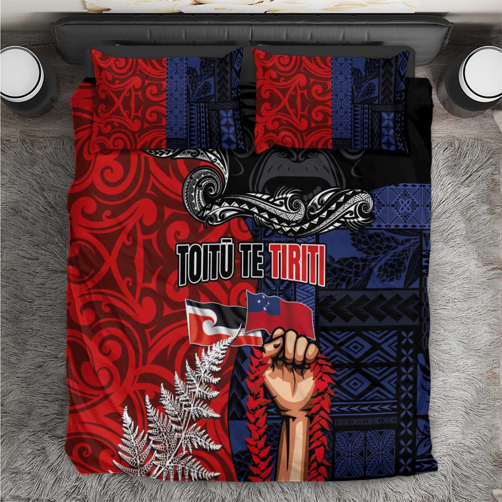 Aotearoa and Samoa Toitu Te Tiriti Bedding Set Honour the Treaty - Te Tiriti Is Us