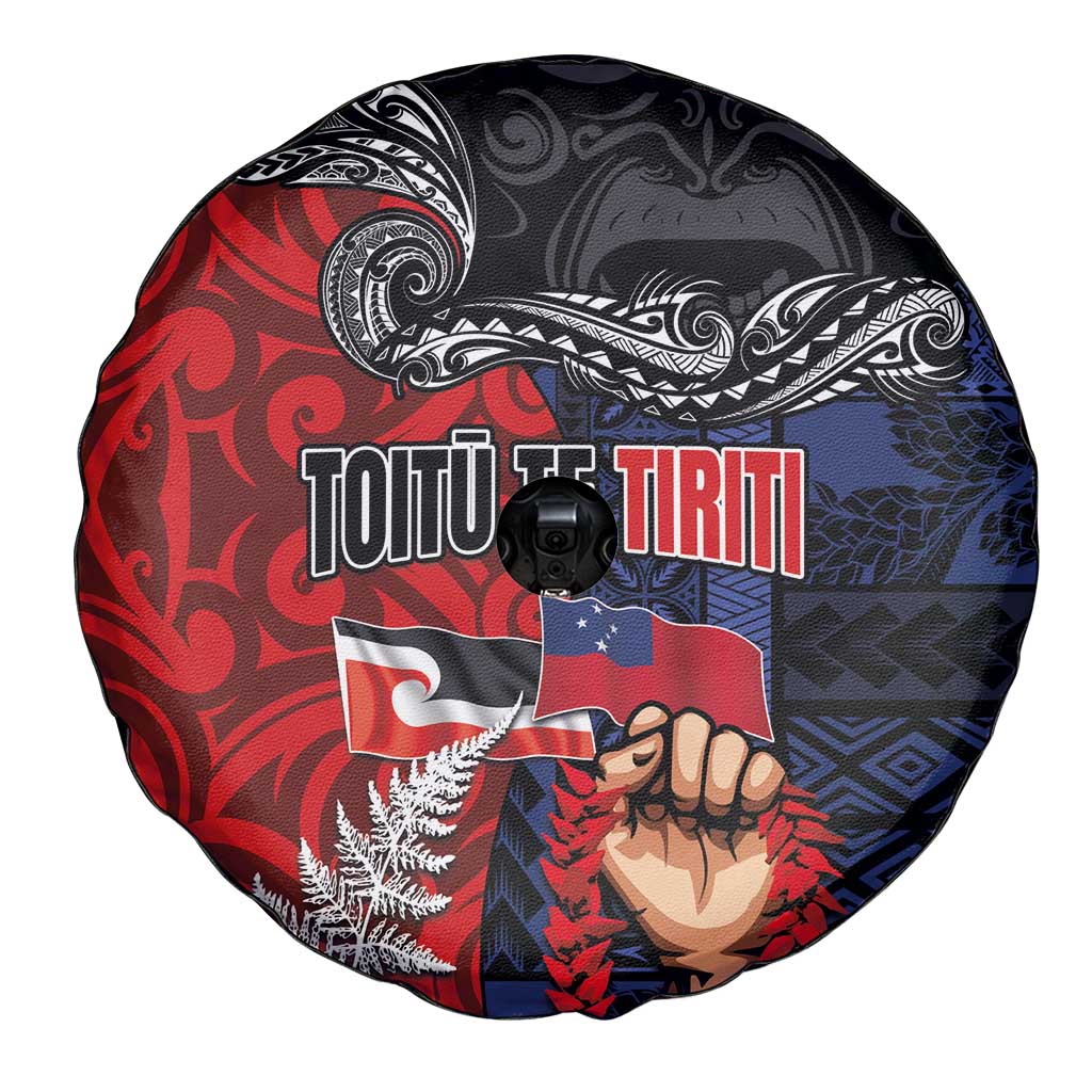 Aotearoa and Samoa Toitu Te Tiriti Spare Tire Cover Honour the Treaty - Te Tiriti Is Us