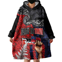 Aotearoa and Samoa Toitu Te Tiriti Wearable Blanket Hoodie Honour the Treaty - Te Tiriti Is Us