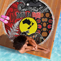 Aotearoa and Australia Toitu Te Tiriti Beach Blanket Honour the Treaty - Te Tiriti Is Us LT03 - Polynesian Pride