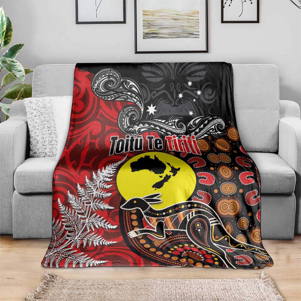 Aotearoa and Australia Toitu Te Tiriti Blanket Honour the Treaty - Te Tiriti Is Us LT03 - Polynesian Pride