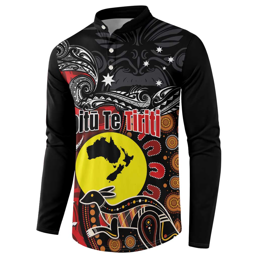 Aotearoa and Australia Toitu Te Tiriti Button Sweatshirt Honour the Treaty - Te Tiriti Is Us LT03 - Polynesian Pride