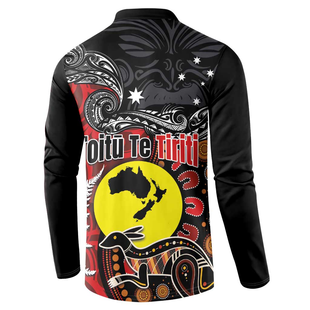 Aotearoa and Australia Toitu Te Tiriti Button Sweatshirt Honour the Treaty - Te Tiriti Is Us LT03 - Polynesian Pride