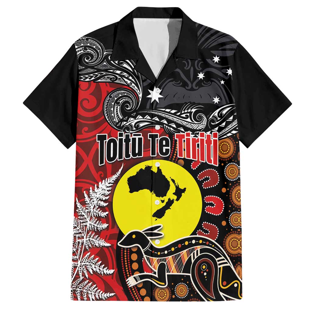 Aotearoa and Australia Toitu Te Tiriti Hawaiian Shirt Honour the Treaty - Te Tiriti Is Us LT03 Black - Polynesian Pride