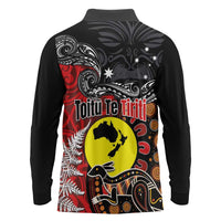 Aotearoa and Australia Toitu Te Tiriti Long Sleeve Polo Shirt Honour the Treaty - Te Tiriti Is Us