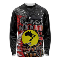Aotearoa and Australia Toitu Te Tiriti Long Sleeve Shirt Honour the Treaty - Te Tiriti Is Us