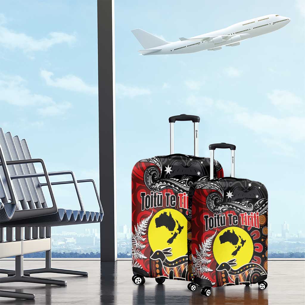 Aotearoa and Australia Toitu Te Tiriti Luggage Cover Honour the Treaty - Te Tiriti Is Us