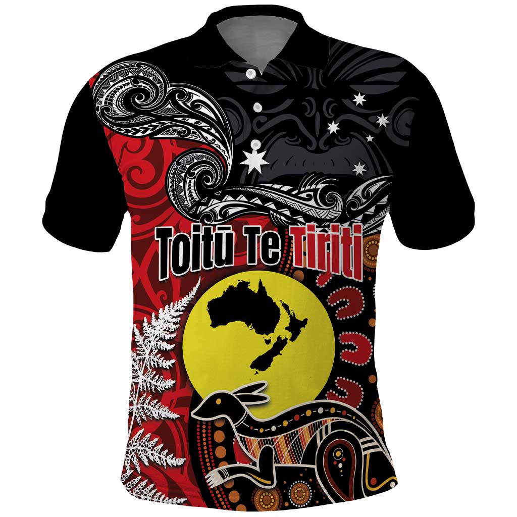 Aotearoa and Australia Toitu Te Tiriti Polo Shirt Honour the Treaty - Te Tiriti Is Us