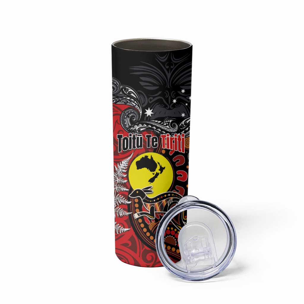 Aotearoa and Australia Toitu Te Tiriti Skinny Tumbler Honour the Treaty - Te Tiriti Is Us