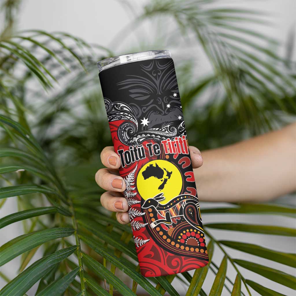 Aotearoa and Australia Toitu Te Tiriti Skinny Tumbler Honour the Treaty - Te Tiriti Is Us