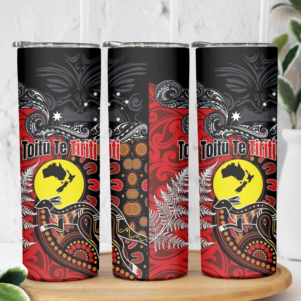 Aotearoa and Australia Toitu Te Tiriti Skinny Tumbler Honour the Treaty - Te Tiriti Is Us