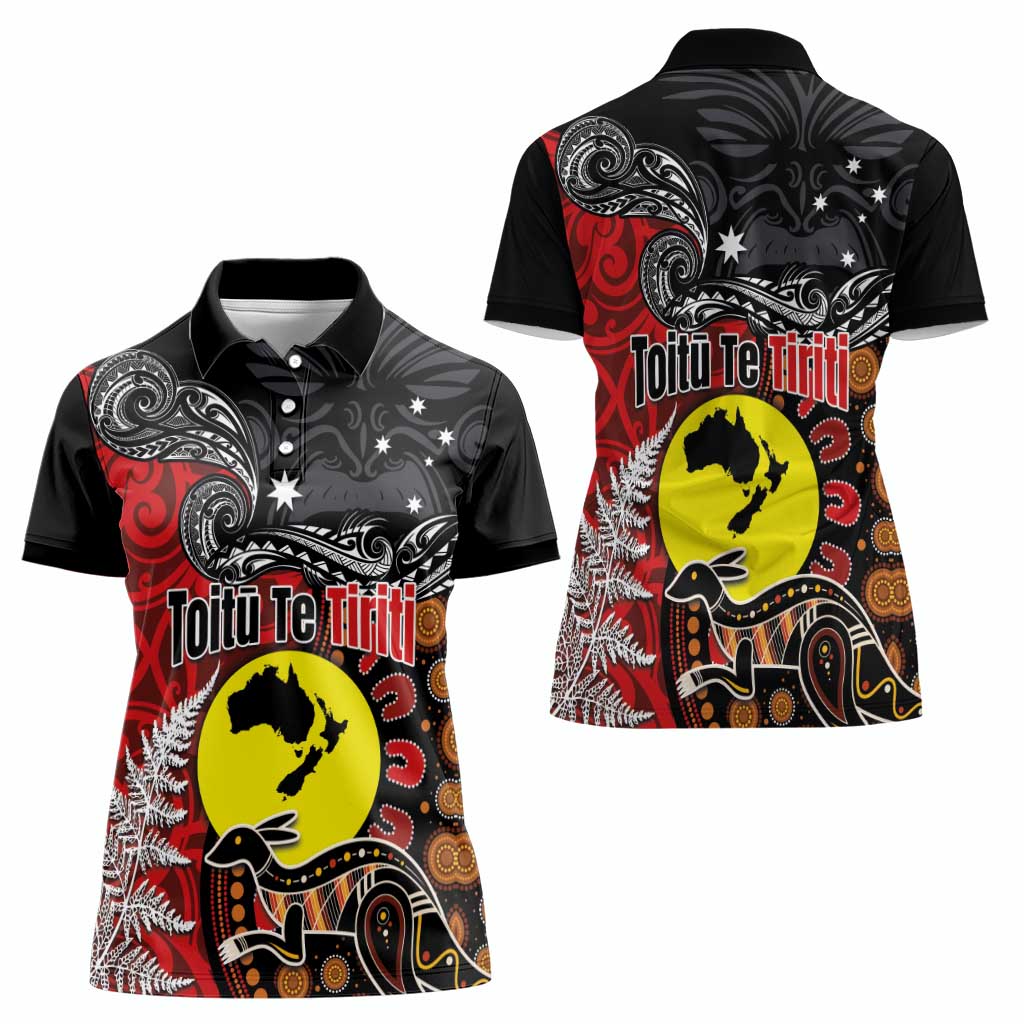 Aotearoa and Australia Toitu Te Tiriti Women Polo Shirt Honour the Treaty - Te Tiriti Is Us
