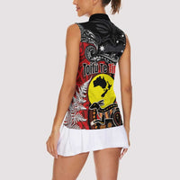Aotearoa and Australia Toitu Te Tiriti Women Sleeveless Polo Shirt Honour the Treaty - Te Tiriti Is Us
