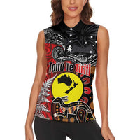 Aotearoa and Australia Toitu Te Tiriti Women Sleeveless Polo Shirt Honour the Treaty - Te Tiriti Is Us