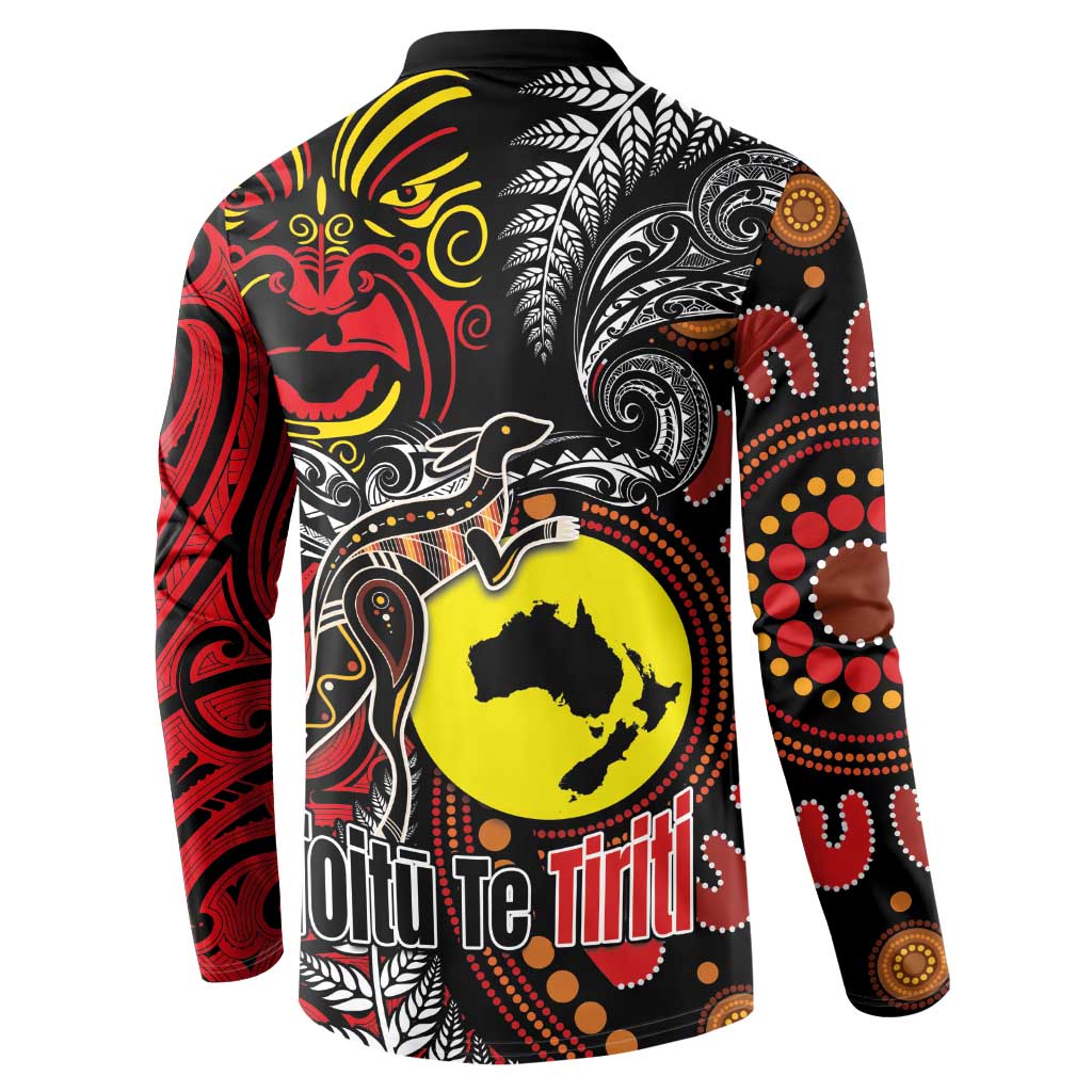 Aotearoa and Australia Toitu Te Tiriti Button Sweatshirt Honour the Treaty - Stand Together Stand Stronger LT03 - Polynesian Pride