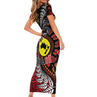 Aotearoa and Australia Toitu Te Tiriti Family Matching Short Sleeve Bodycon Dress and Hawaiian Shirt Honour the Treaty - Stand Together Stand Stronger