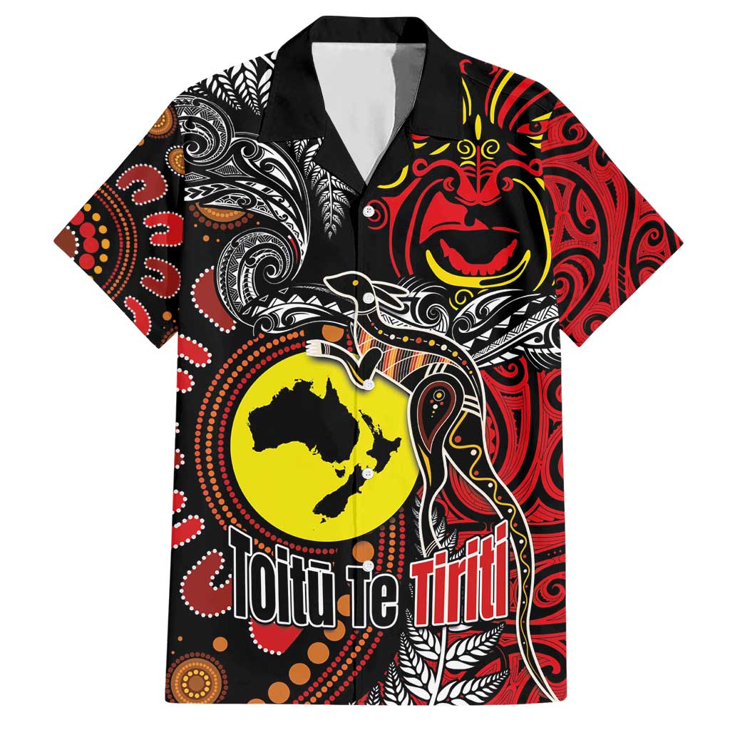 Aotearoa and Australia Toitu Te Tiriti Hawaiian Shirt Honour the Treaty - Stand Together Stand Stronger LT03 Black - Polynesian Pride