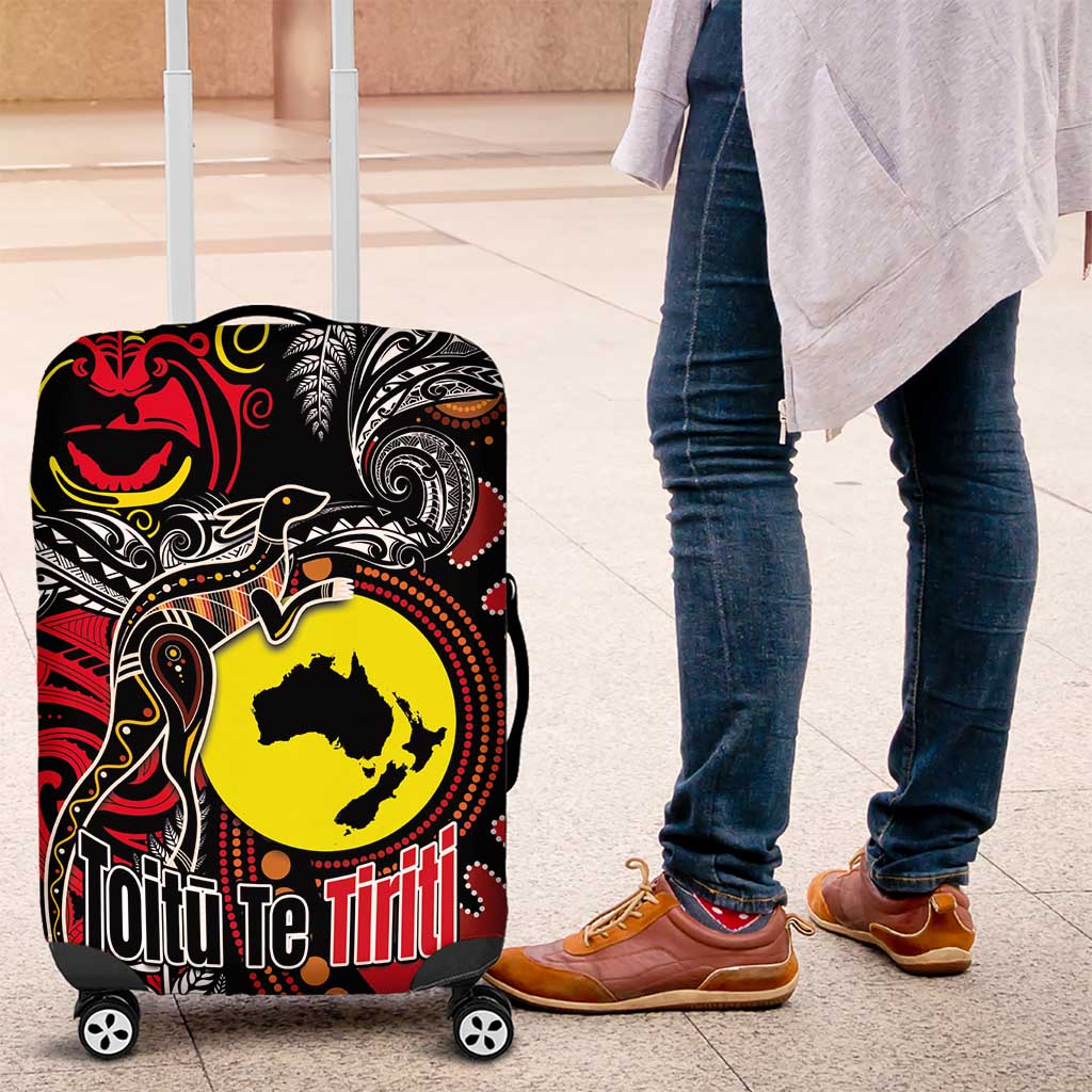Aotearoa and Australia Toitu Te Tiriti Luggage Cover Honour the Treaty - Stand Together Stand Stronger