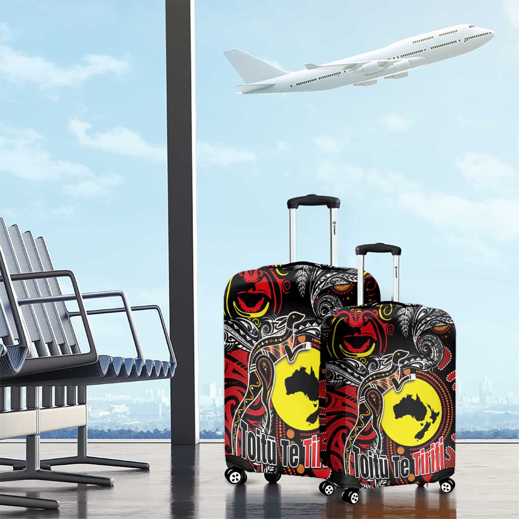 Aotearoa and Australia Toitu Te Tiriti Luggage Cover Honour the Treaty - Stand Together Stand Stronger