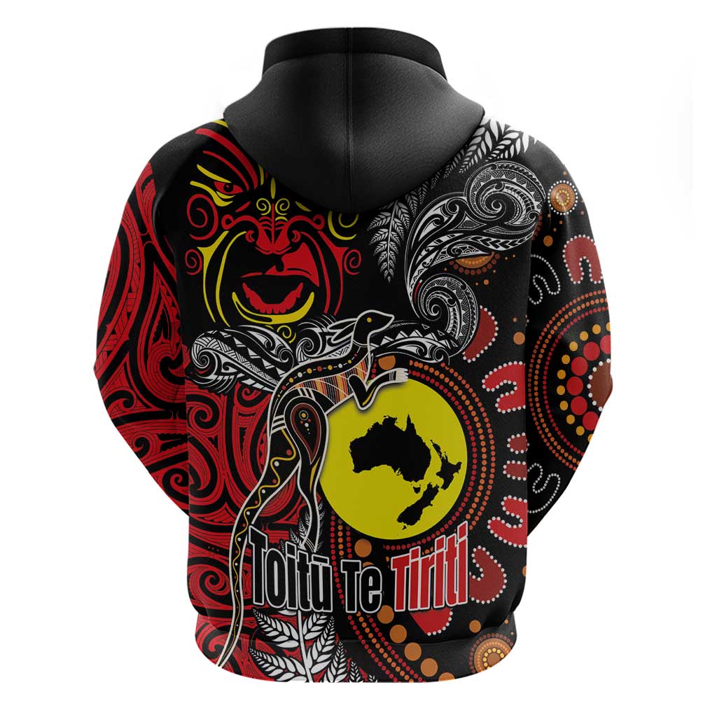 Aotearoa and Australia Toitu Te Tiriti Zip Hoodie Honour the Treaty - Stand Together Stand Stronger