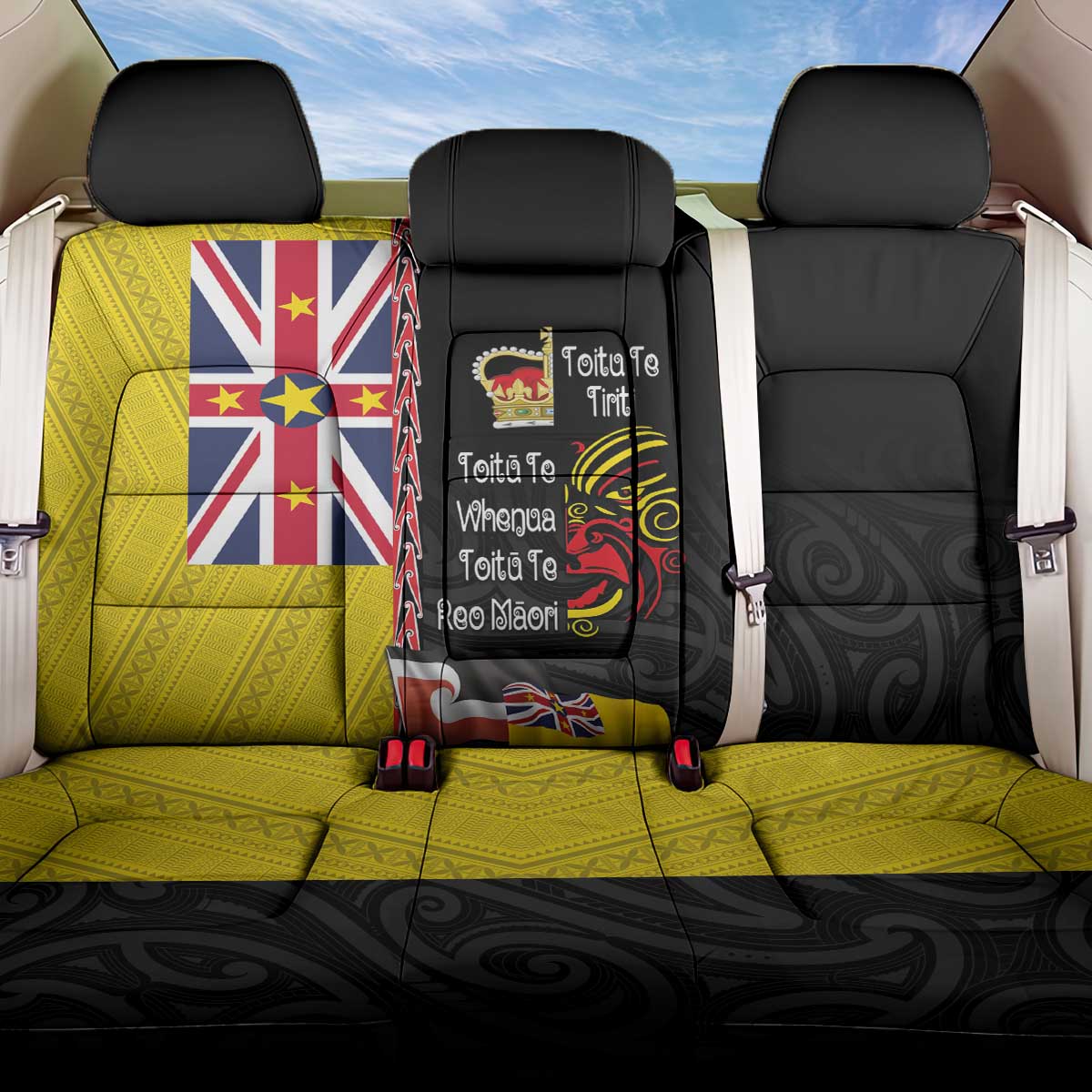 Aotearoa and Niue Toitu Te Tiriti Back Car Seat Cover Honour the Treaty - Fight Together Stand Together