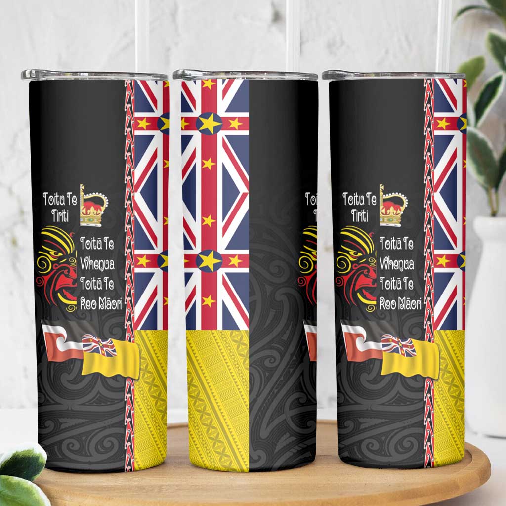 Aotearoa and Niue Toitu Te Tiriti Skinny Tumbler Honour the Treaty - Fight Together Stand Together