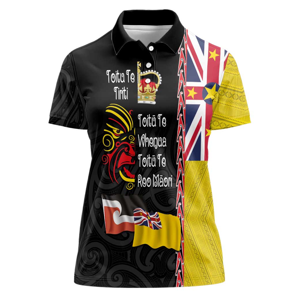 Aotearoa and Niue Toitu Te Tiriti Women Polo Shirt Honour the Treaty - Fight Together Stand Together