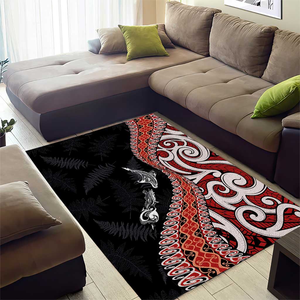 Aotearoa Maori Stylized Koru - Silver Ferns Area Rug LT03 - Polynesian Pride