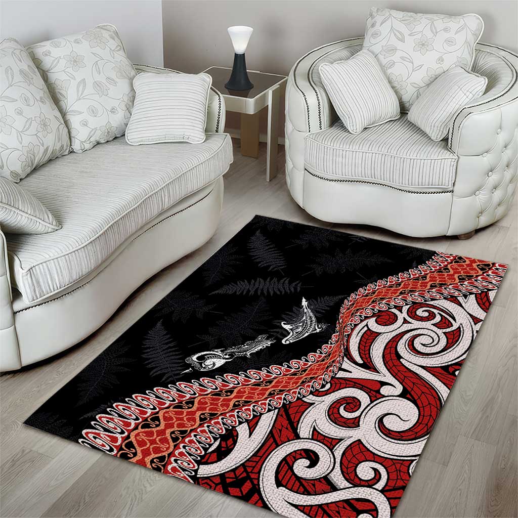 Aotearoa Maori Stylized Koru - Silver Ferns Area Rug LT03 - Polynesian Pride