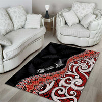 Aotearoa Maori Stylized Koru - Silver Ferns Area Rug LT03 - Polynesian Pride