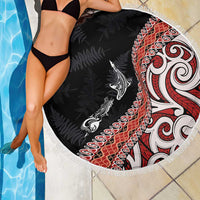 Aotearoa Maori Stylized Koru - Silver Ferns Beach Blanket LT03 - Polynesian Pride