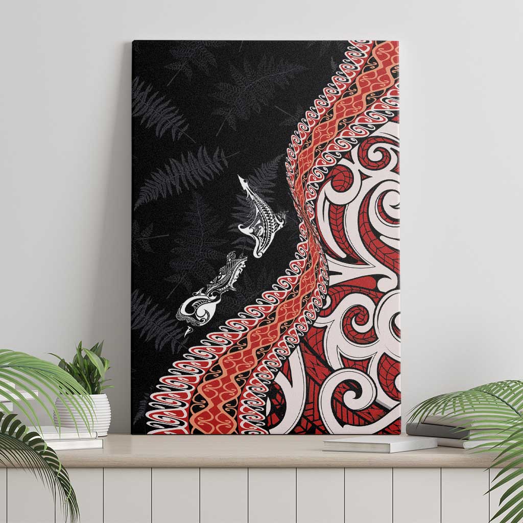 Aotearoa Maori Stylized Koru - Silver Ferns Canvas Wall Art LT03 - Polynesian Pride