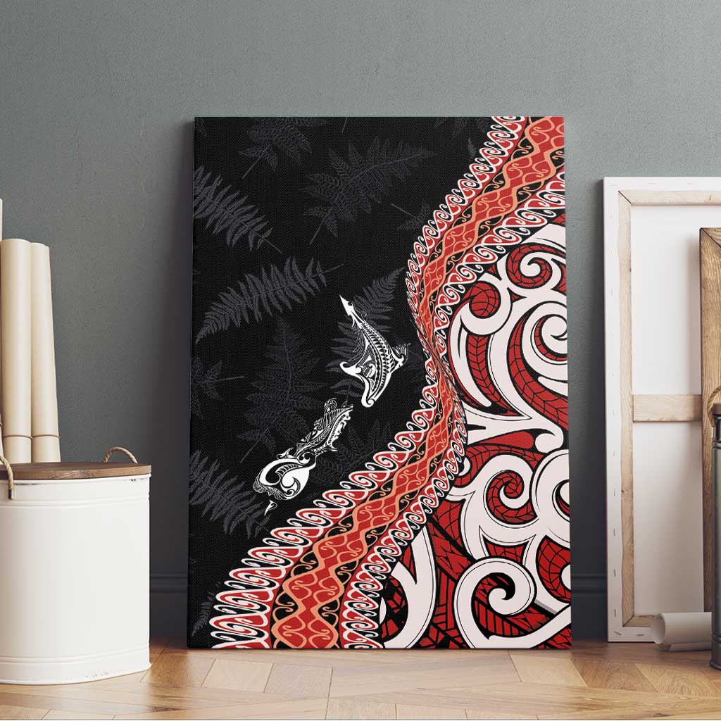 Aotearoa Maori Stylized Koru - Silver Ferns Canvas Wall Art LT03 - Polynesian Pride