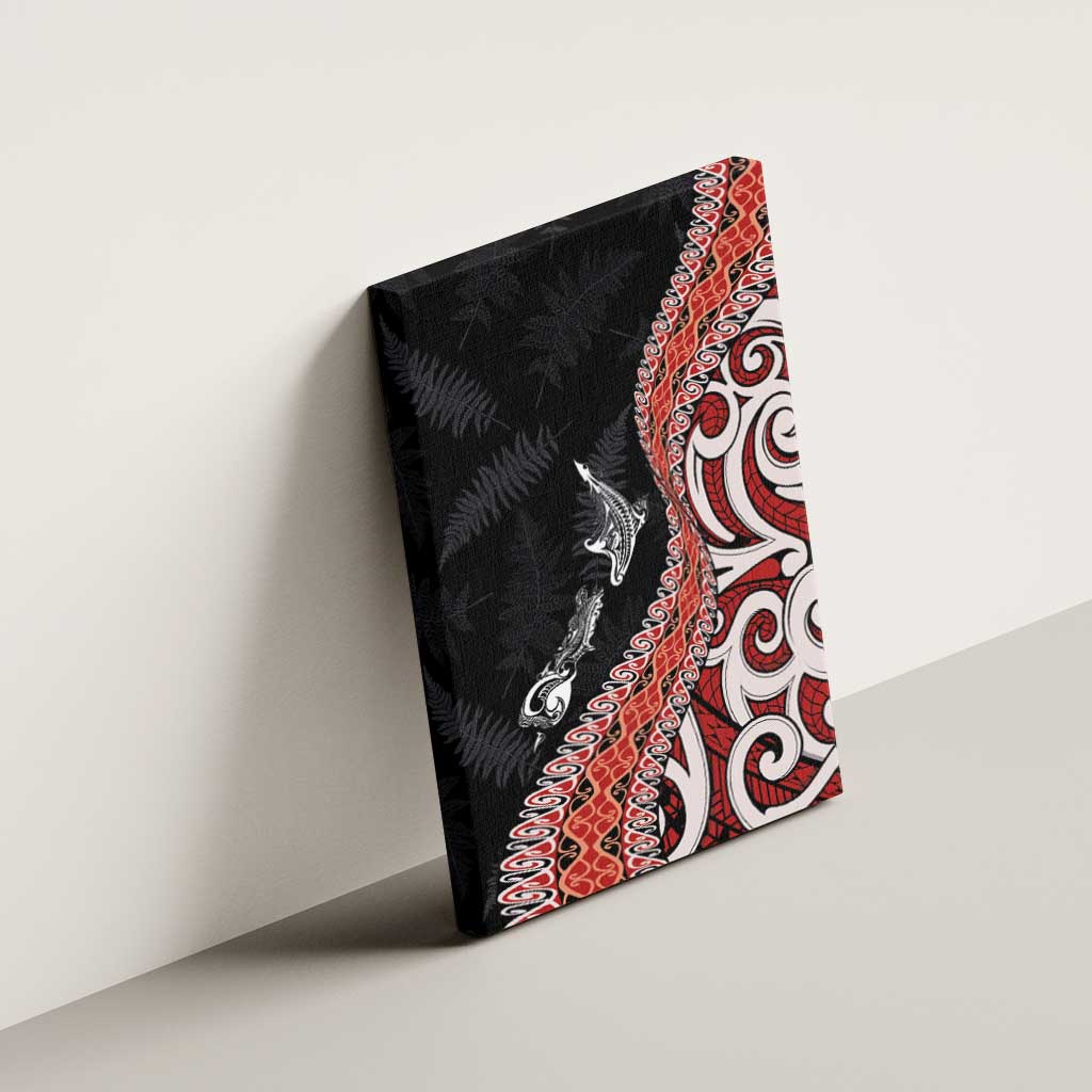 Aotearoa Maori Stylized Koru - Silver Ferns Canvas Wall Art LT03 - Polynesian Pride