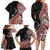 Aotearoa Maori Stylized Koru - Silver Ferns Family Matching Long Sleeve Bodycon Dress and Hawaiian Shirt