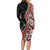 Aotearoa Maori Stylized Koru - Silver Ferns Family Matching Long Sleeve Bodycon Dress and Hawaiian Shirt