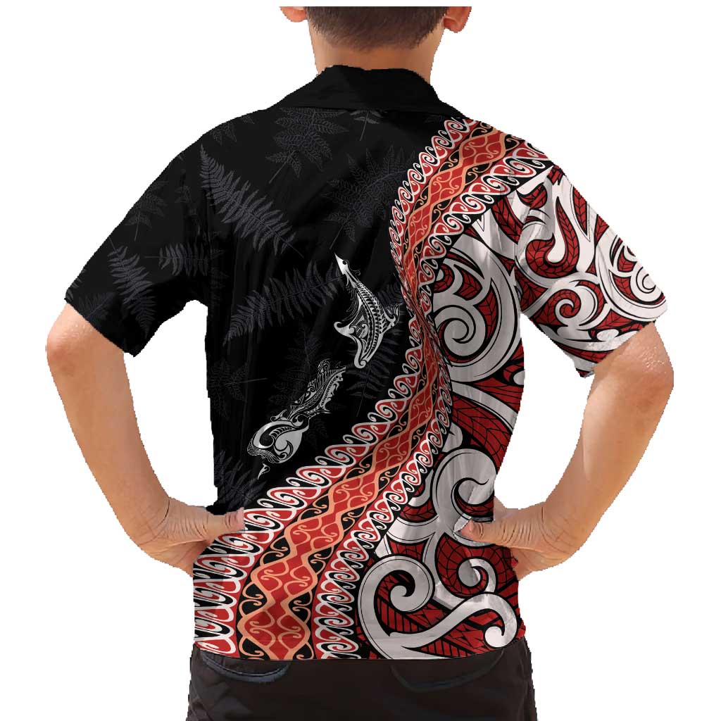 Aotearoa Maori Stylized Koru - Silver Ferns Family Matching Mermaid Dress and Hawaiian Shirt