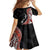 Aotearoa Maori Stylized Koru - Silver Ferns Family Matching Off Shoulder Maxi Dress and Hawaiian Shirt