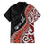 Aotearoa Maori Stylized Koru - Silver Ferns Family Matching Off Shoulder Maxi Dress and Hawaiian Shirt