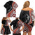 Aotearoa Maori Stylized Koru - Silver Ferns Family Matching Off Shoulder Short Dress and Hawaiian Shirt