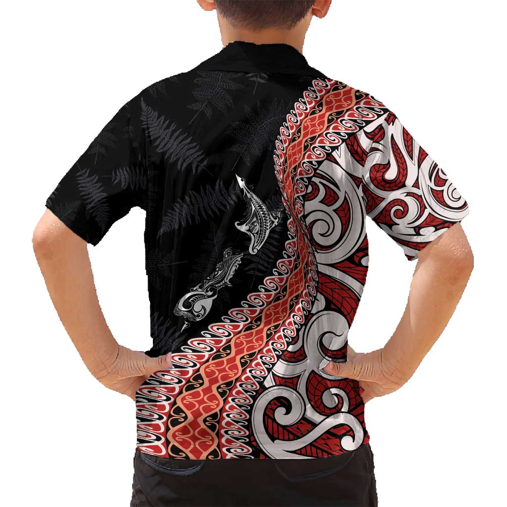 Aotearoa Maori Stylized Koru - Silver Ferns Family Matching Puletasi and Hawaiian Shirt