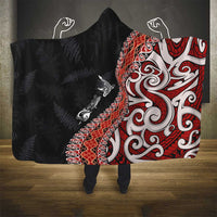 Aotearoa Maori Stylized Koru - Silver Ferns Hooded Blanket LT03 - Polynesian Pride