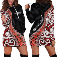Aotearoa Maori Stylized Koru - Silver Ferns Hoodie Dress LT03 - Polynesian Pride